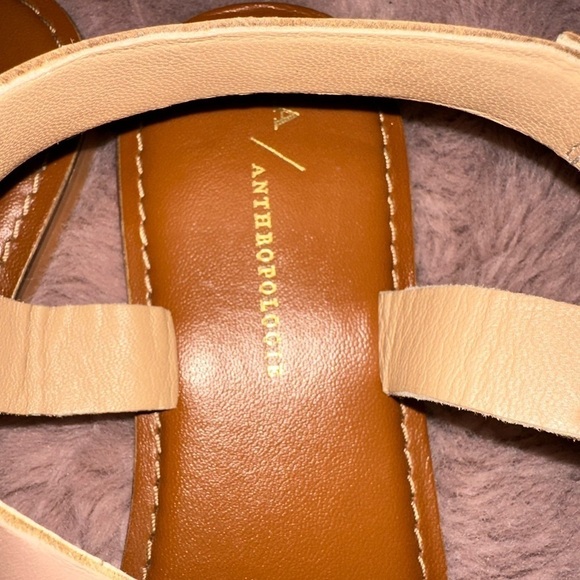 Anthropologie flat criss cross sandals boho bohemian summer buckle toe loop 10M - Picture 5 of 10